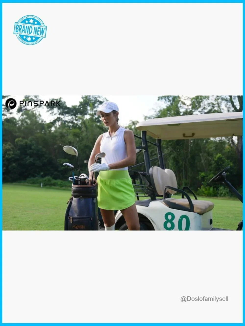 Curved Hem High Waisted Golf Skort with 4 Pockets for Tennis Pickleball